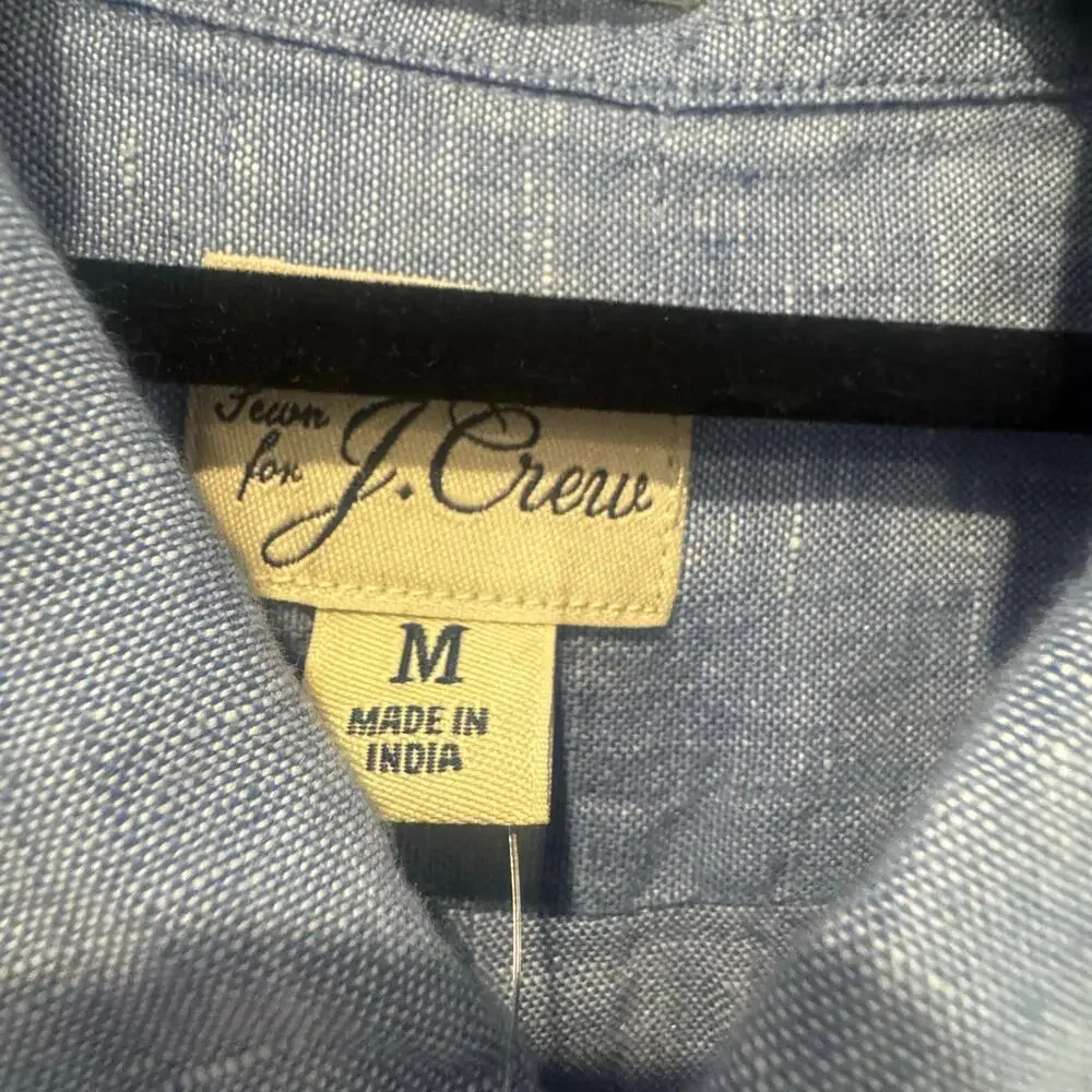 J. Crew Men's Baird McNutt Irish Linen Shirt Long Sleeve Amalfi Blue Size M NWT